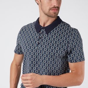 PAIN - WITH GRAPHIC PRINT - Polo shirt - blue