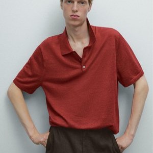 WIDE BUTTONED POLO COLLAR - Polo shirt - RED WIDE BUTTONED POLO COLLAR - Polo shirt - RED