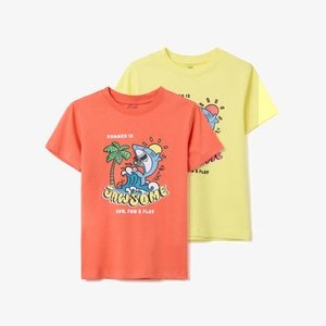2 PACK - Print T-shirt - orange/yellow 2 PACK - Print T-shirt - orange/yellow
