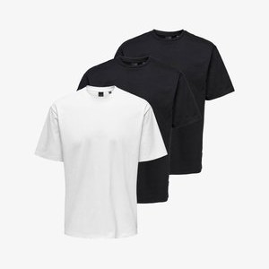 3ER PACK FRED - Basic T-shirt - schwarz schwarz weiß