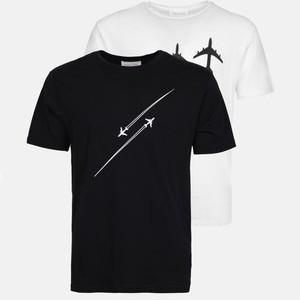 2 PACK - Print T-shirt - white/black 2 PACK - Print T-shirt - white/black
