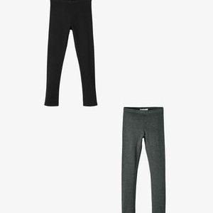 2ER-SET - Leggings - Trousers - schwarz dunkelgrau