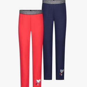 2 PACK - Leggings - Trousers - coral dark blue 2 PACK - Leggings - Trousers - coral dark blue