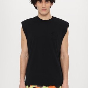 PADDED SHOULDER SLEEVELESS - Top - black PADDED SHOULDER SLEEVELESS - Top - black