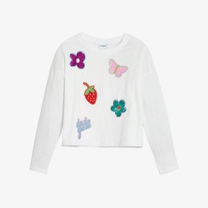WITH APPLIQUE SHAPES - Long sleeved top - white WITH APPLIQUE SHAPES - Long sleeved top - white