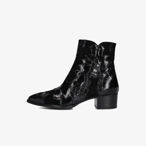 Cowboy/biker ankle boot - zwart