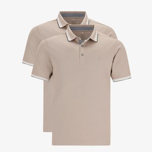 2ER PACK - Polo shirt - taupe 2ER PACK - Polo shirt - taupe