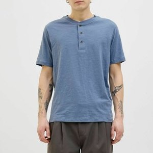 BLUNIXS HENLEY - Basic T-shirt - coronet blue BLUNIXS HENLEY - Basic T-shirt - coronet blue
