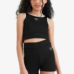 ACTIVE CROP - Top - black white ACTIVE CROP - Top - black white