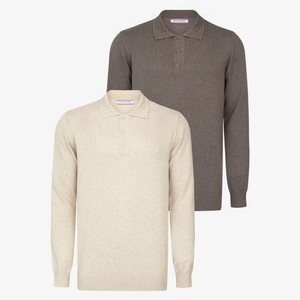 2 PACK - Long sleeved top - brown 2 PACK - Long sleeved top - brown