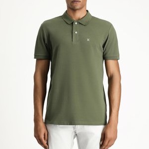 2-BUTTON REGULAR CUT STIFF COLLAR - Polo shirt - medium khaki 2-BUTTON REGULAR CUT STIFF COLLAR - Polo shirt - medium khaki