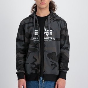 Zip-up sweatshirt - black camo