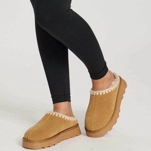SHEEPSKIN CHUNKY WHIPSTICH MULE - Mules - tan SHEEPSKIN CHUNKY WHIPSTICH MULE - Mules - tan