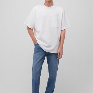 MIT BRUSTTASCHE UND RUNDHALSAUSSCHNITT - Basic T-shirt - weiß MIT BRUSTTASCHE UND RUNDHALSAUSSCHNITT - Basic T-shirt - weiß