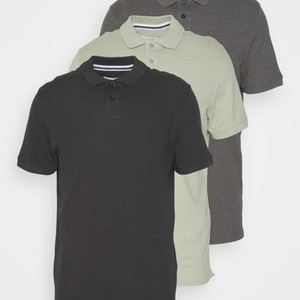3 PACK SLIM - Polo shirt - mint/black/grey 3 PACK SLIM - Polo shirt - mint/black/grey