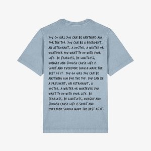 YOU GO GIRL BACK HEAVYWEIGHT - Print T-shirt - washed blue YOU GO GIRL BACK HEAVYWEIGHT - Print T-shirt - washed blue