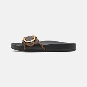 IRIS ONE STRAP WITH BUCKLE - Mules - black/cacao IRIS ONE STRAP WITH BUCKLE - Mules - black/cacao