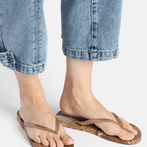 ZEHENTRENNER ANIMAL PRINT - T-bar sandals - braun ZEHENTRENNER ANIMAL PRINT - T-bar sandals - braun