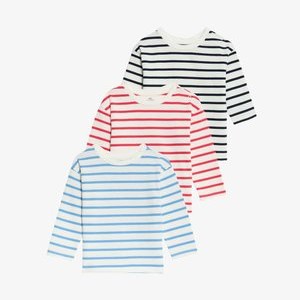 3 PACK STRIPED - Long sleeved top - blue mix