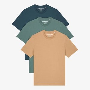 3ER MULTIPACK - Basic T-shirt - stargazer green bay latte 3ER MULTIPACK - Basic T-shirt - stargazer green bay latte