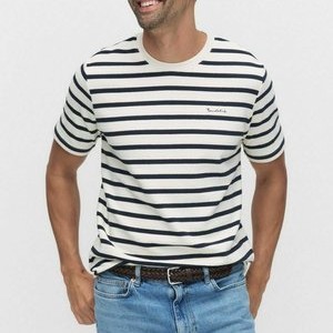 DENNIS STRIPED - Print T-shirt - offwhite stripe
