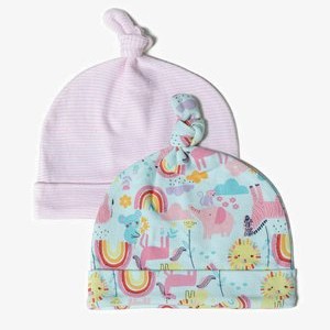 2 PACK - Beanie - teal light pink