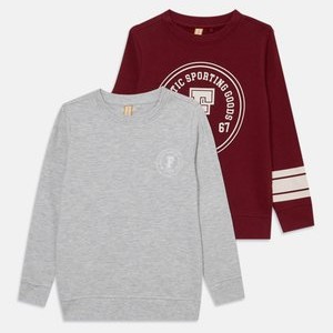 2 PACK - Sweatshirt - dark red/mottled light grey