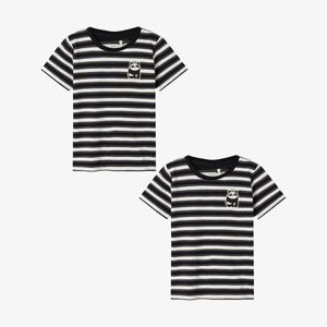 2ER-SET DESIGN RUNDHALS KURZARM - Print T-shirt - schwarz