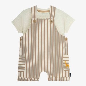 2-PIECE SET  - REGULAR FIT - Dungarees - natural stripe