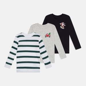 3 PACK - Long sleeved top - mottled light grey/off-white/dark blue