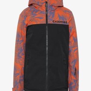 MIT UNIFARBENEN UND GEMUSTERTEN PARTIEN - Ski jacket - black orange MIT UNIFARBENEN UND GEMUSTERTEN PARTIEN - Ski jacket - black orange