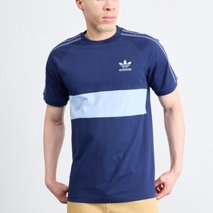 3-STRIPES PANEL - Print T-shirt - night indigo clear sky 3-STRIPES PANEL - Print T-shirt - night indigo clear sky