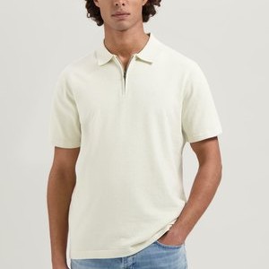 DORIAN ZIP - Polo shirt - silver birch DORIAN ZIP - Polo shirt - silver birch