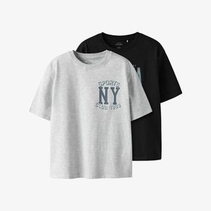 2 PACK - Print T-shirt - light grey melange 2 PACK - Print T-shirt - light grey melange