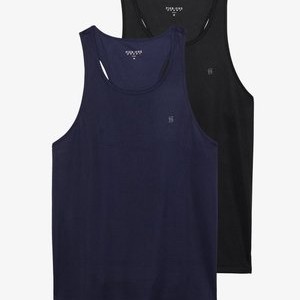 ESSENTIAL QUICK DRY 2 PACK MUSCLE VEST WITH RACER BACK - Top - dark blue/black ESSENTIAL QUICK DRY 2 PACK MUSCLE VEST WITH RACER BACK - Top - dark blue/black