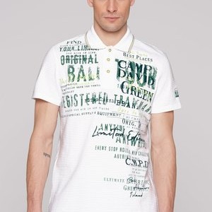 GESTREIFTES MIT PRINTS UND STICKEREIEN - Polo shirt - opticwhite GESTREIFTES MIT PRINTS UND STICKEREIEN - Polo shirt - opticwhite