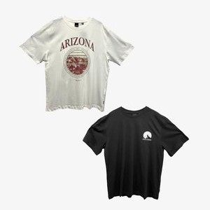 2ER PACK GESCHNITTEN RUNDHALS KURZARM - Print T-shirt - schwarz rot