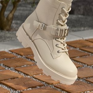 YANZY2 - Lace-up ankle boots - ivory YANZY2 - Lace-up ankle boots - ivory
