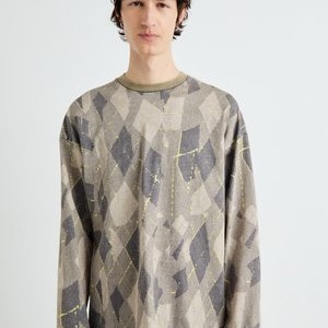 BRICK GRAPHIC LONG SLEEVE - Long sleeved top - mole dark BRICK GRAPHIC LONG SLEEVE - Long sleeved top - mole dark