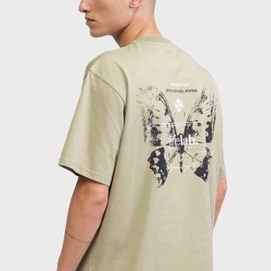 ABRAHAM BOXY FIT - Print T-shirt - Oil Green