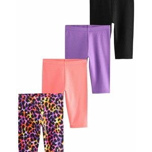 4 PACK CROPPED  - Leggings - Trousers - animal purple coral