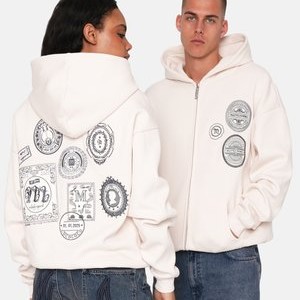 Zip-up sweatshirt - off white