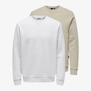 2ER PACK - Sweatshirt - weiß beige 2ER PACK - Sweatshirt - weiß beige