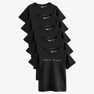 5 PACK-REGULAR FIT - Print T-shirt - black 5 PACK-REGULAR FIT - Print T-shirt - black