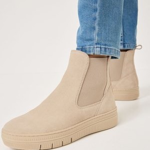 Platform ankle boots - beige