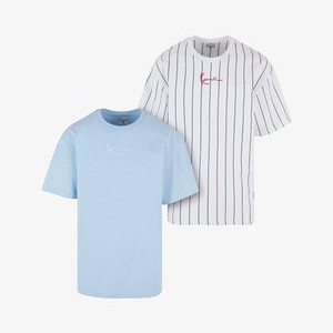 2-PACK - Basic T-shirt - white light blue 2-PACK - Basic T-shirt - white light blue