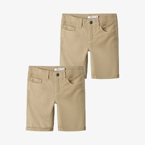2ER PACK -SET BERMUDA  - Denim shorts - braun
