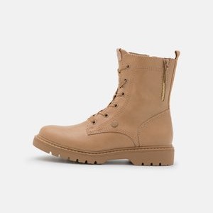 Lace-up ankle boots - beige