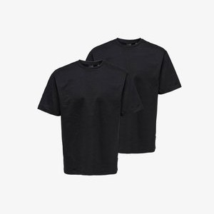 2ER PACK FRED - Basic T-shirt - schwarz 2ER PACK FRED - Basic T-shirt - schwarz