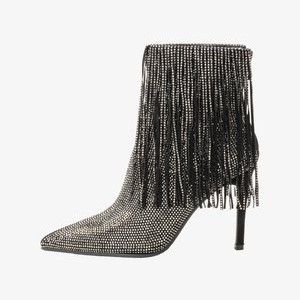KOOSH - High heeled ankle boots - schwarz silber KOOSH - High heeled ankle boots - schwarz silber